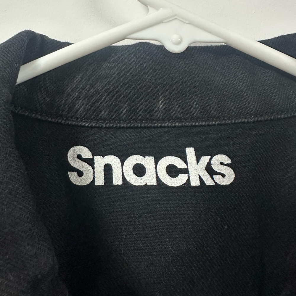 $336 Snacks Mother Women's Black The Chiclet Zip Crop Denim Jacket Size Small - Picture 6 of 8